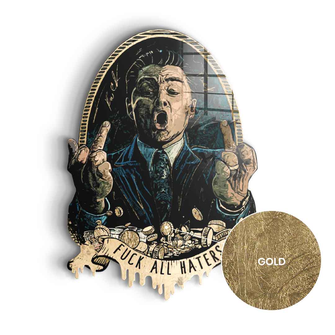 Wall sculpture Royal American Canvas - gold leaf