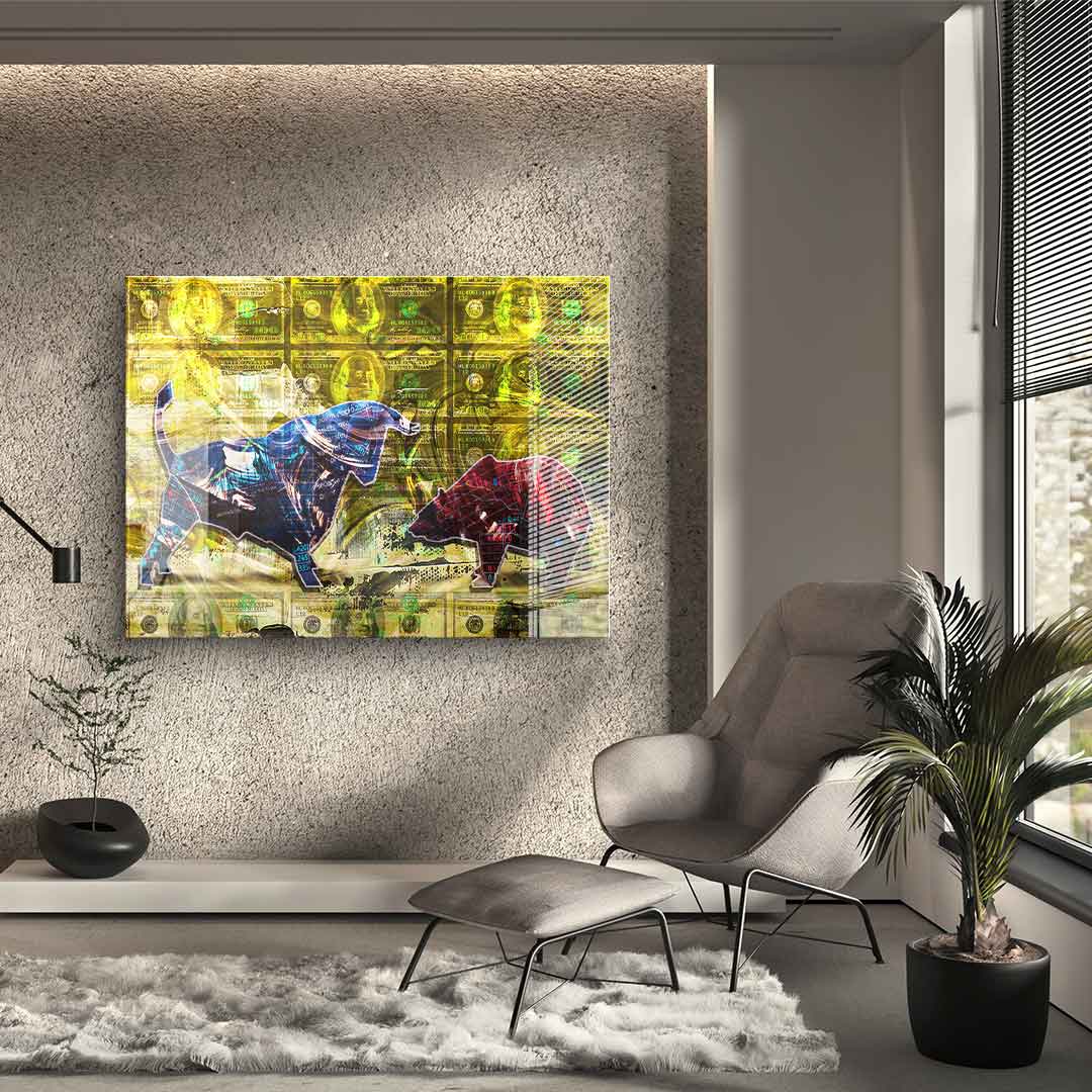 Bull vs. Bear - Acrylic glass