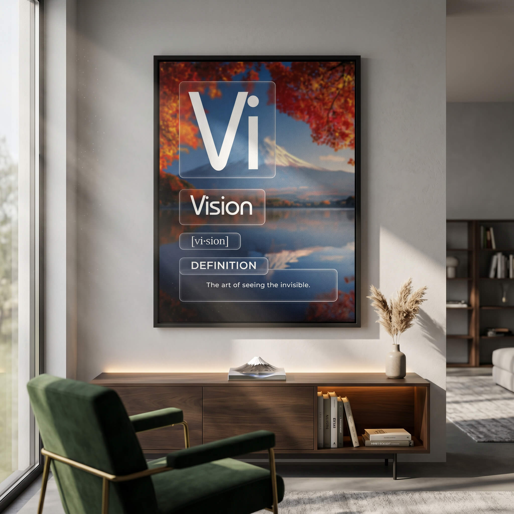DOTCOMCANVAS® Vision (Vi) Leinwandbild Version Farbig – Raum-Mockup