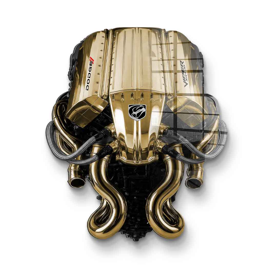 Wandskulptur Dodge Viper V 10 - Blattgold