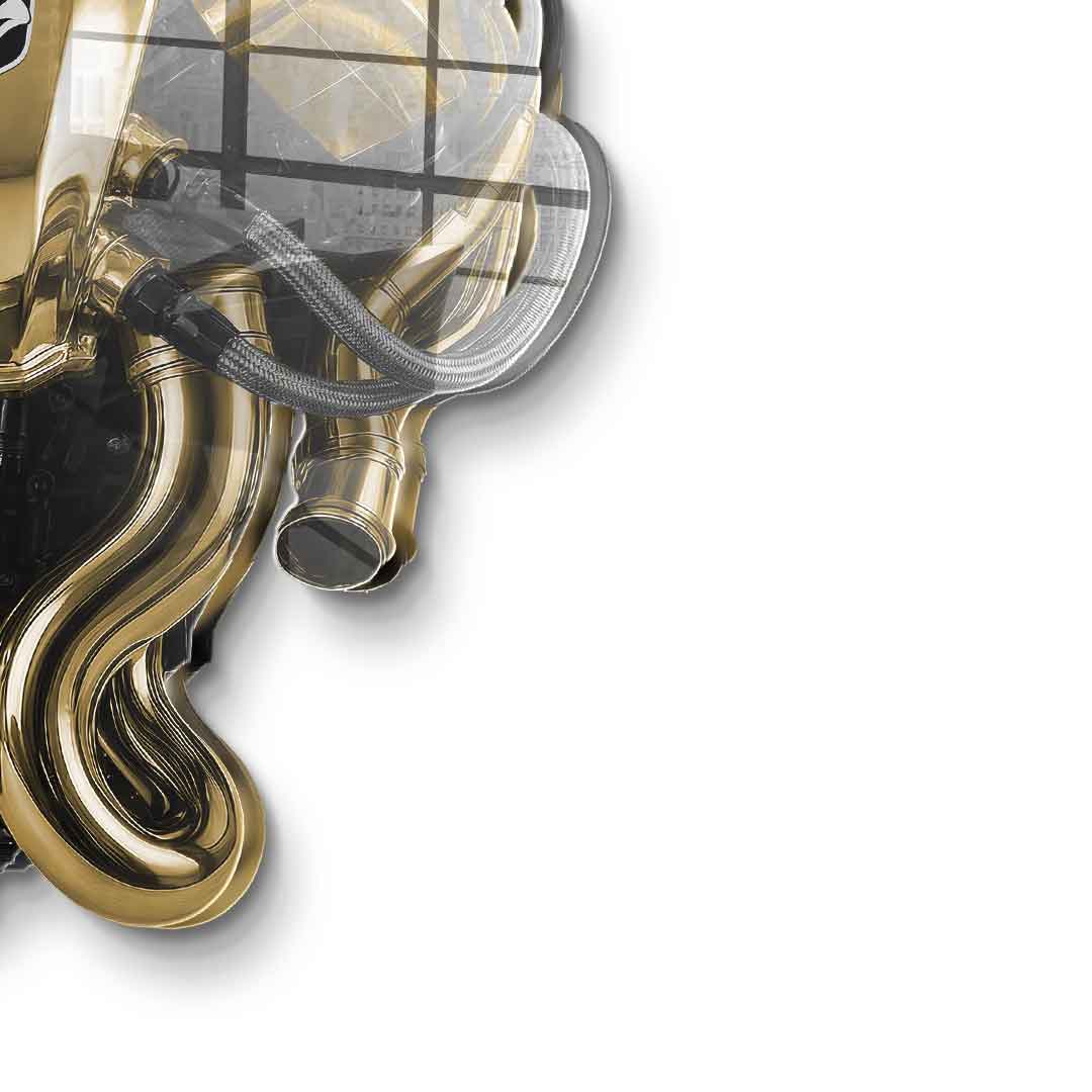 Wall sculpture Dodge Viper V 10 - gold leaf