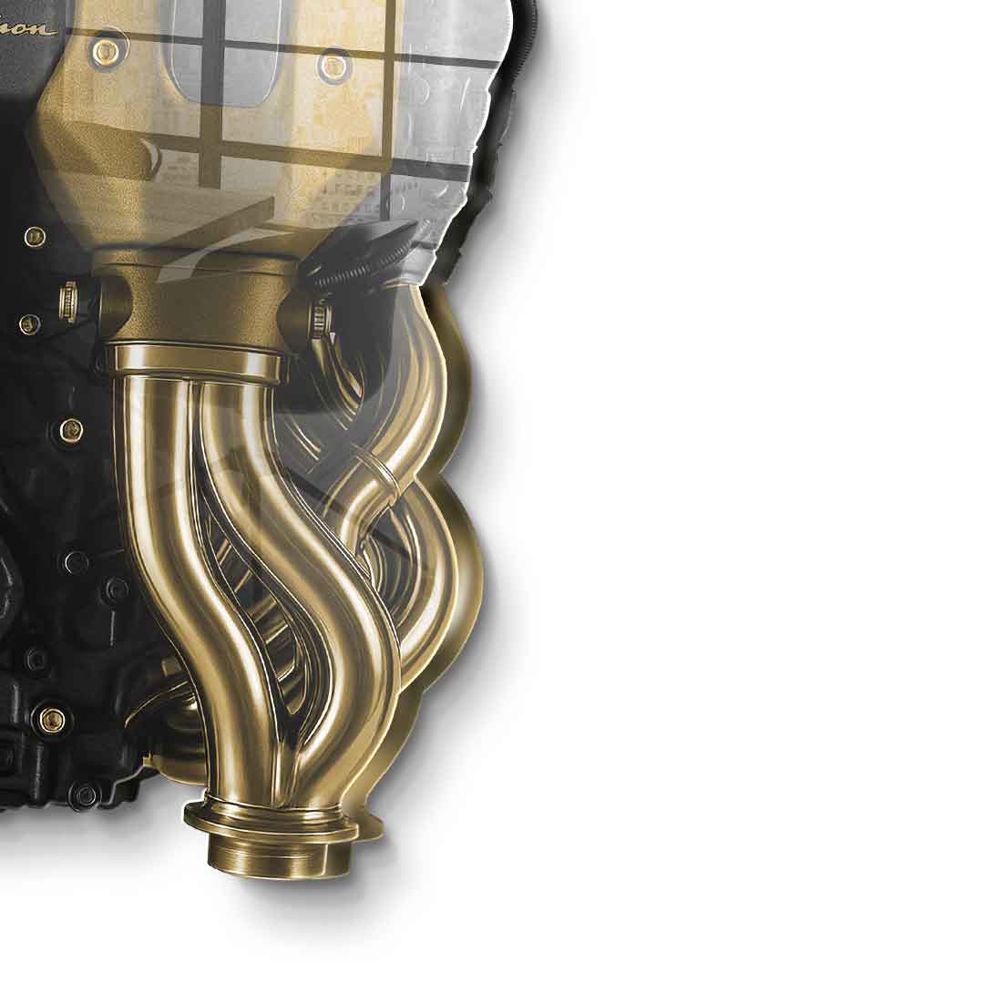 Wall sculpture Bugatti Engine - gold leaf