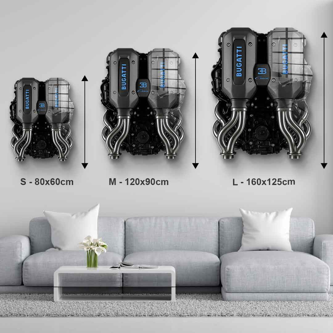 Wandskulptur Bugatti Engine - Acrylglas