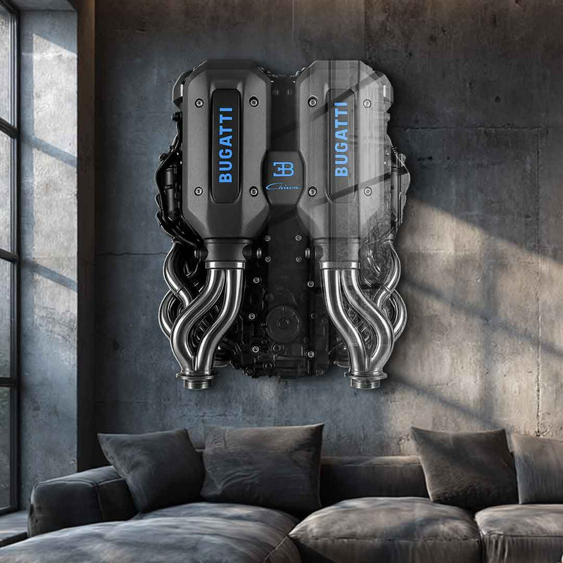 Wandskulptur Bugatti Engine - Acrylglas