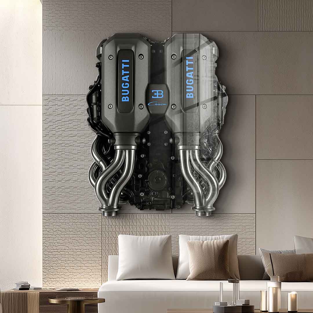 Wandskulptur Bugatti Engine - Acrylglas