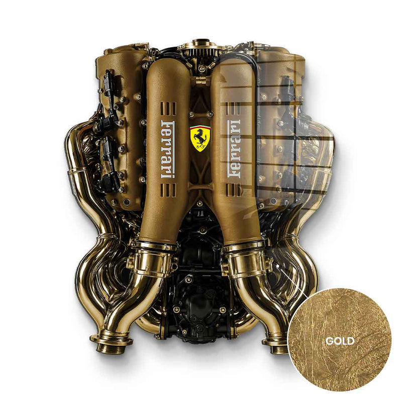 Wandskulptur Ferrari Engine - Blattgold