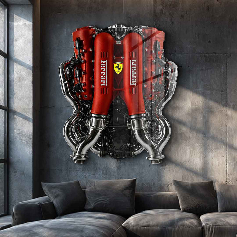 Wandskulptur Ferrari Engine - Acrylglas