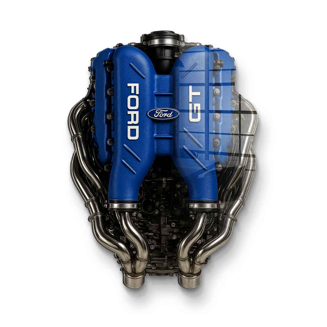 Wall sculpture Ford GT Engine - acrylic glass