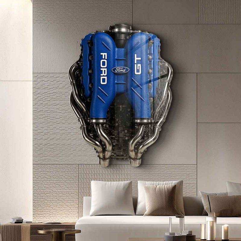 Wandskulptur Ford GT Engine - Acrylglas