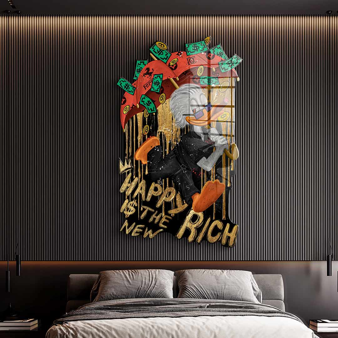 Wall sculpture Happy is the new Rich - acrylic glass