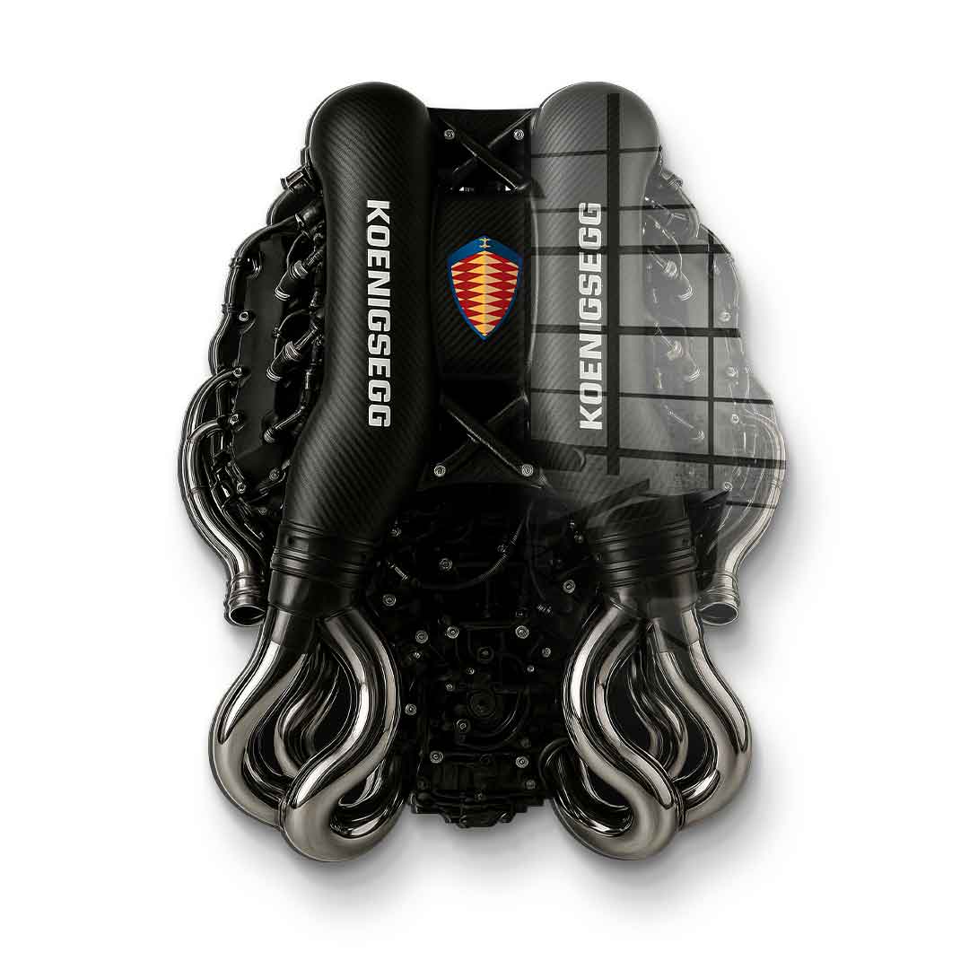 Wandskulptur Koenigsegg Engine - Acrylglas