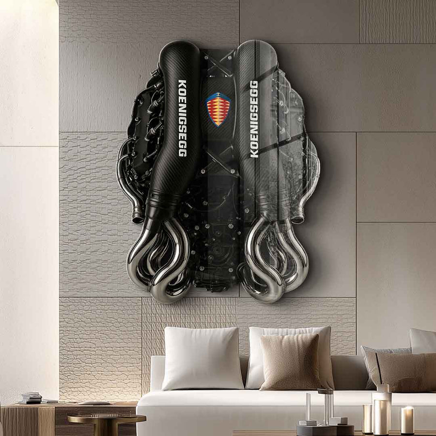 Wandskulptur Koenigsegg Engine - Acrylglas