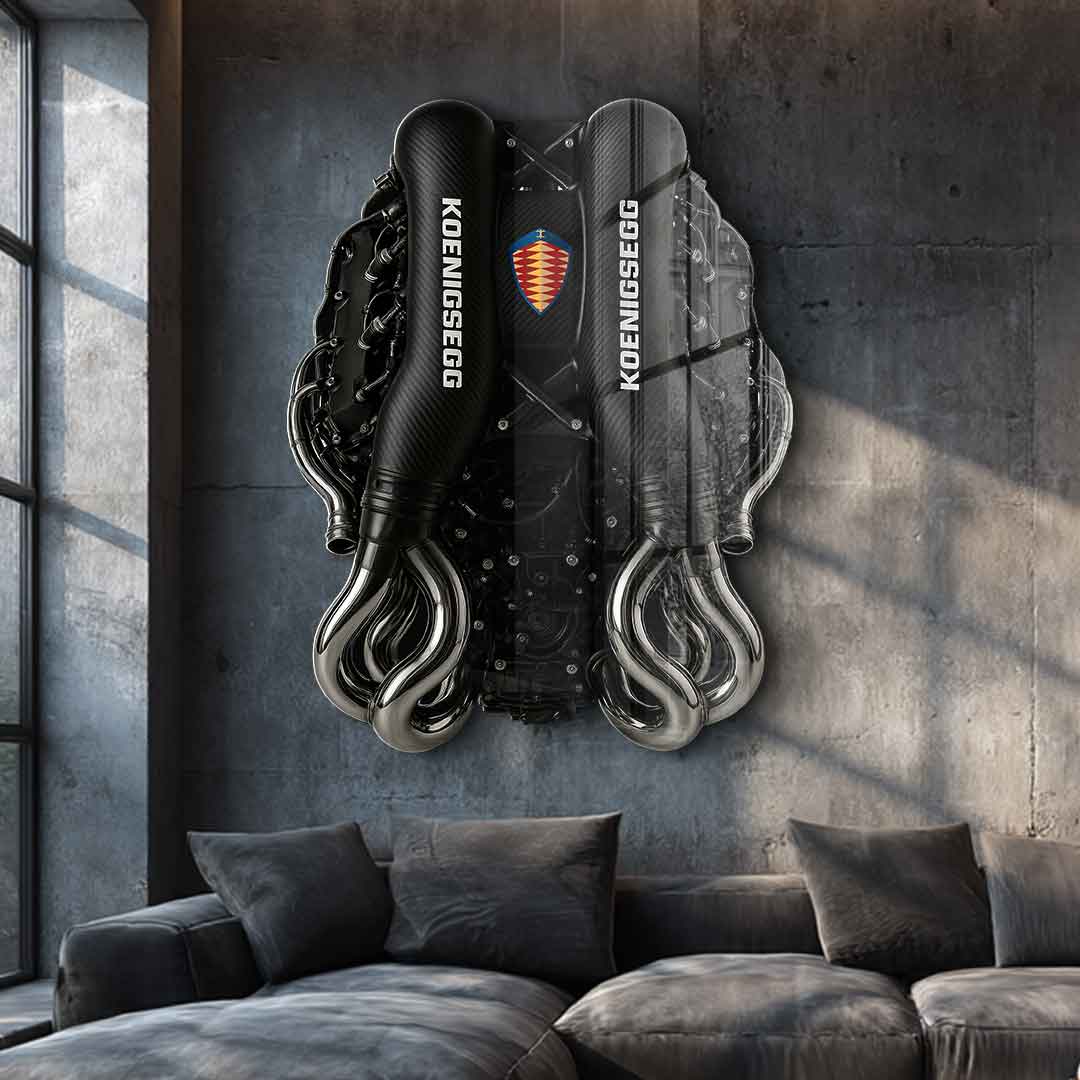Wandskulptur Koenigsegg Engine - Acrylglas