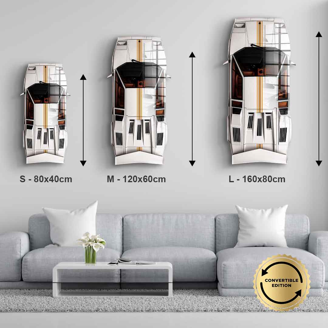 Wandskulptur Lamborghini Countach - Acrylglas