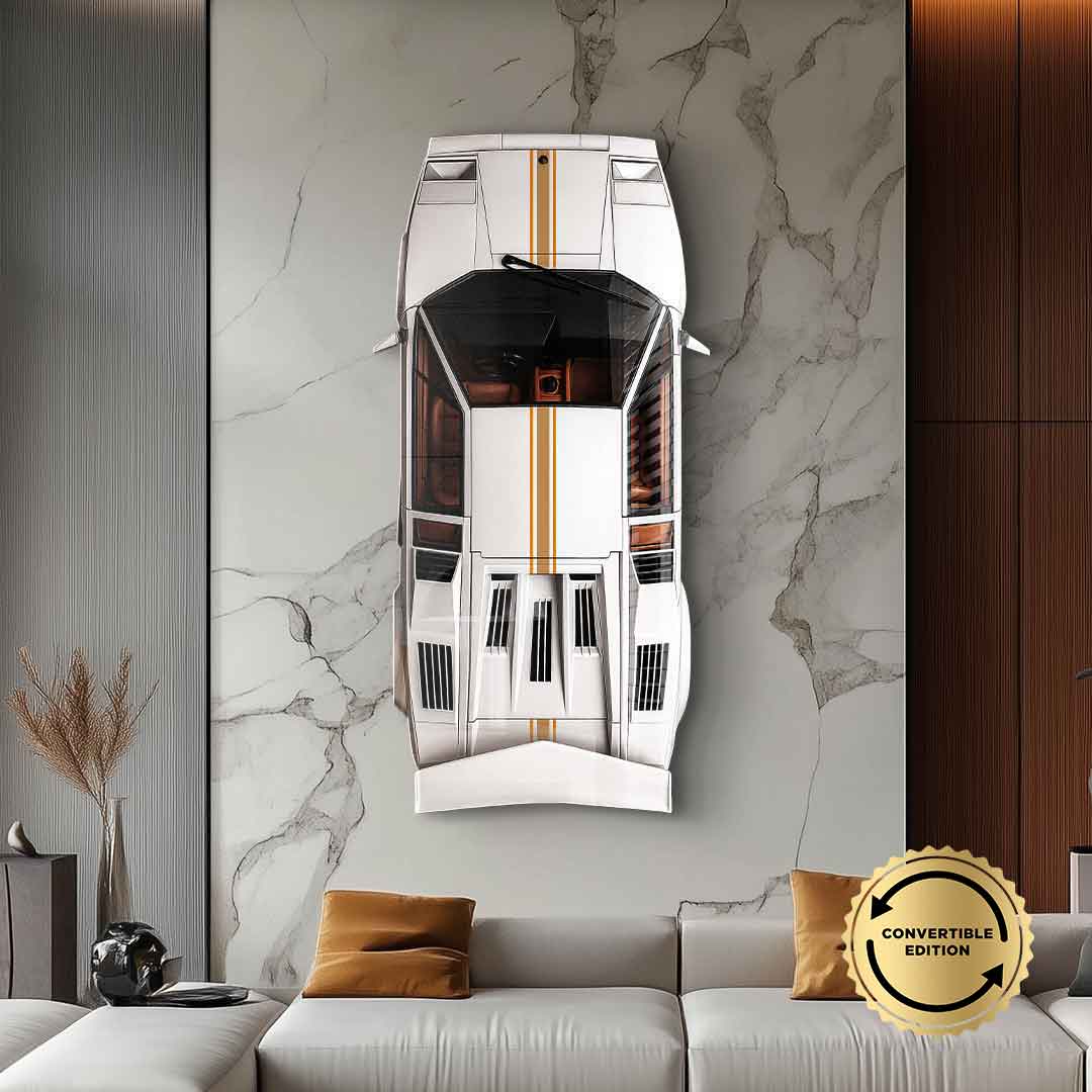 Wandskulptur Lamborghini Countach - Acrylglas