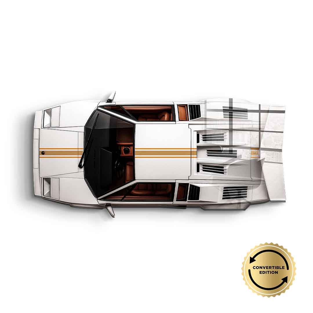 Wandskulptur Lamborghini Countach - Acrylglas