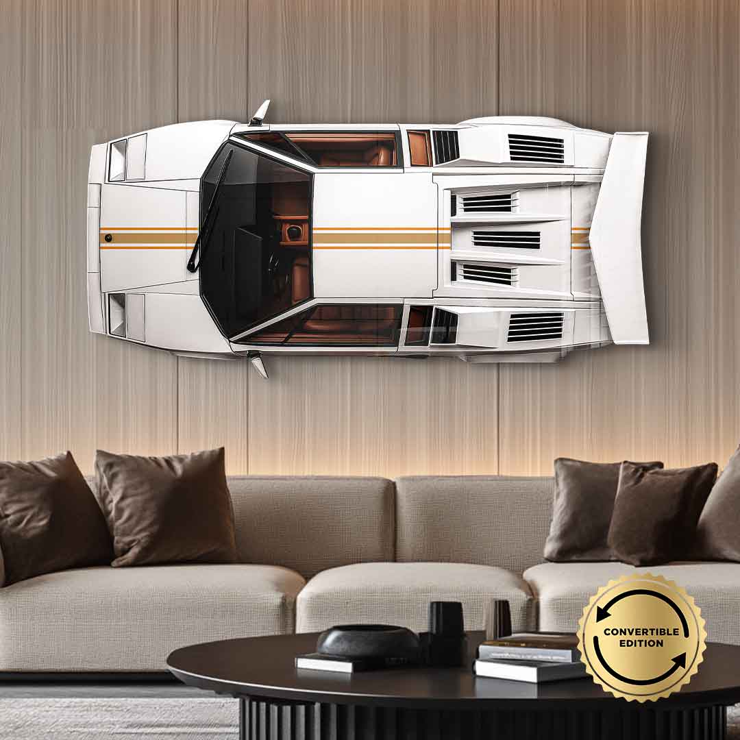 Wandskulptur Lamborghini Countach - Acrylglas