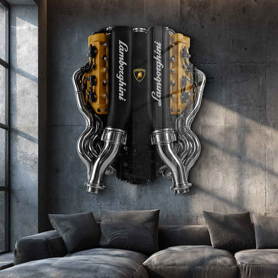 Wall sculpture Lamborghini Engine - Acrylic glass
