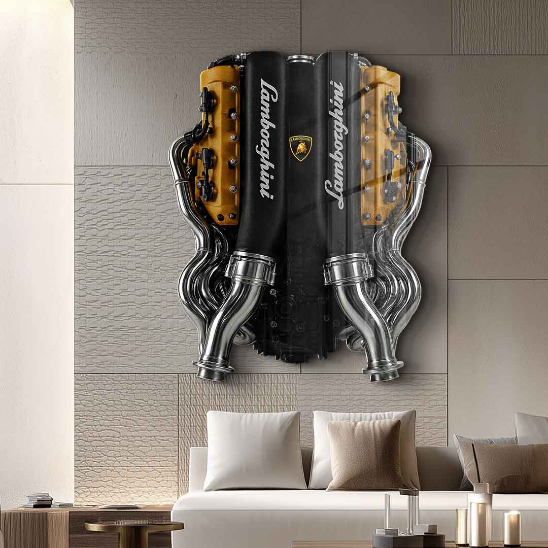 Wandskulptur Lamborghini Engine - Acrylglas