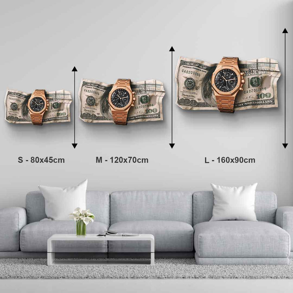 Wandskulptur Money Buys Time - Acrylglas