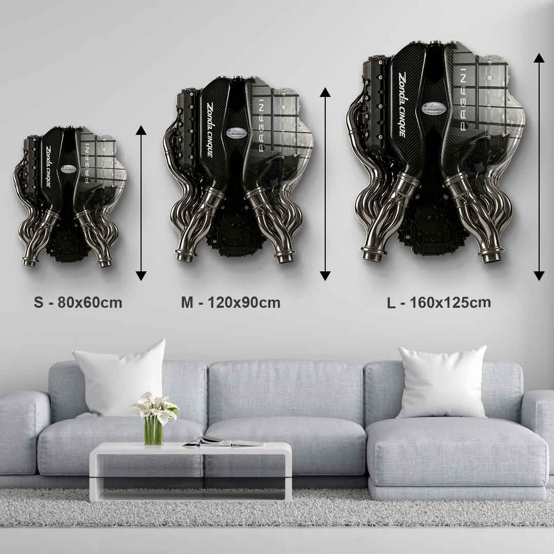 Wandskulptur Pagani Engine - Acrylglas