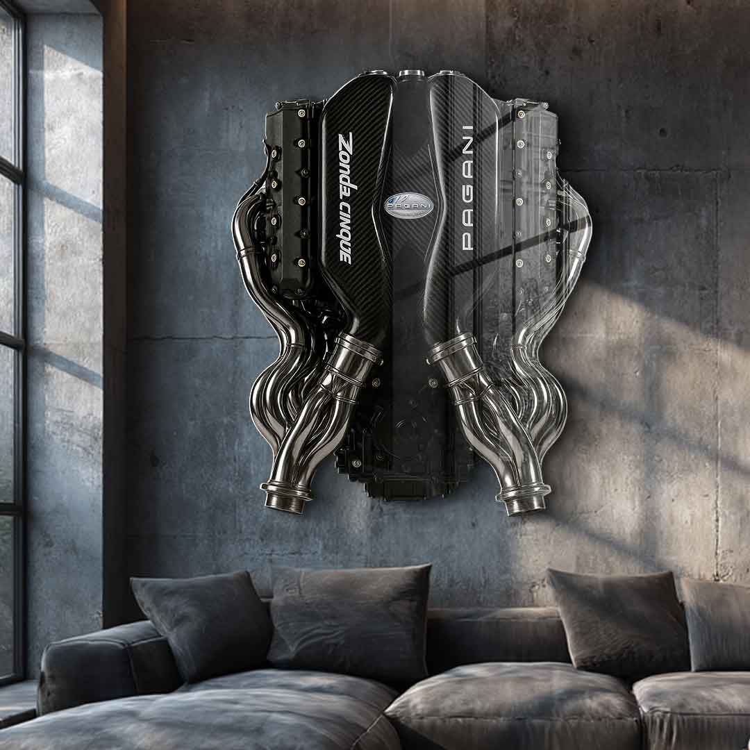 Wall sculpture Pagani Engine - acrylic glass