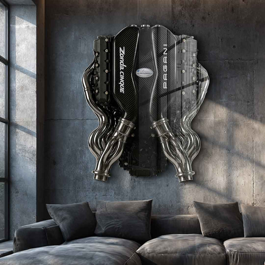 Wall sculpture Pagani Engine - Acrylic glass