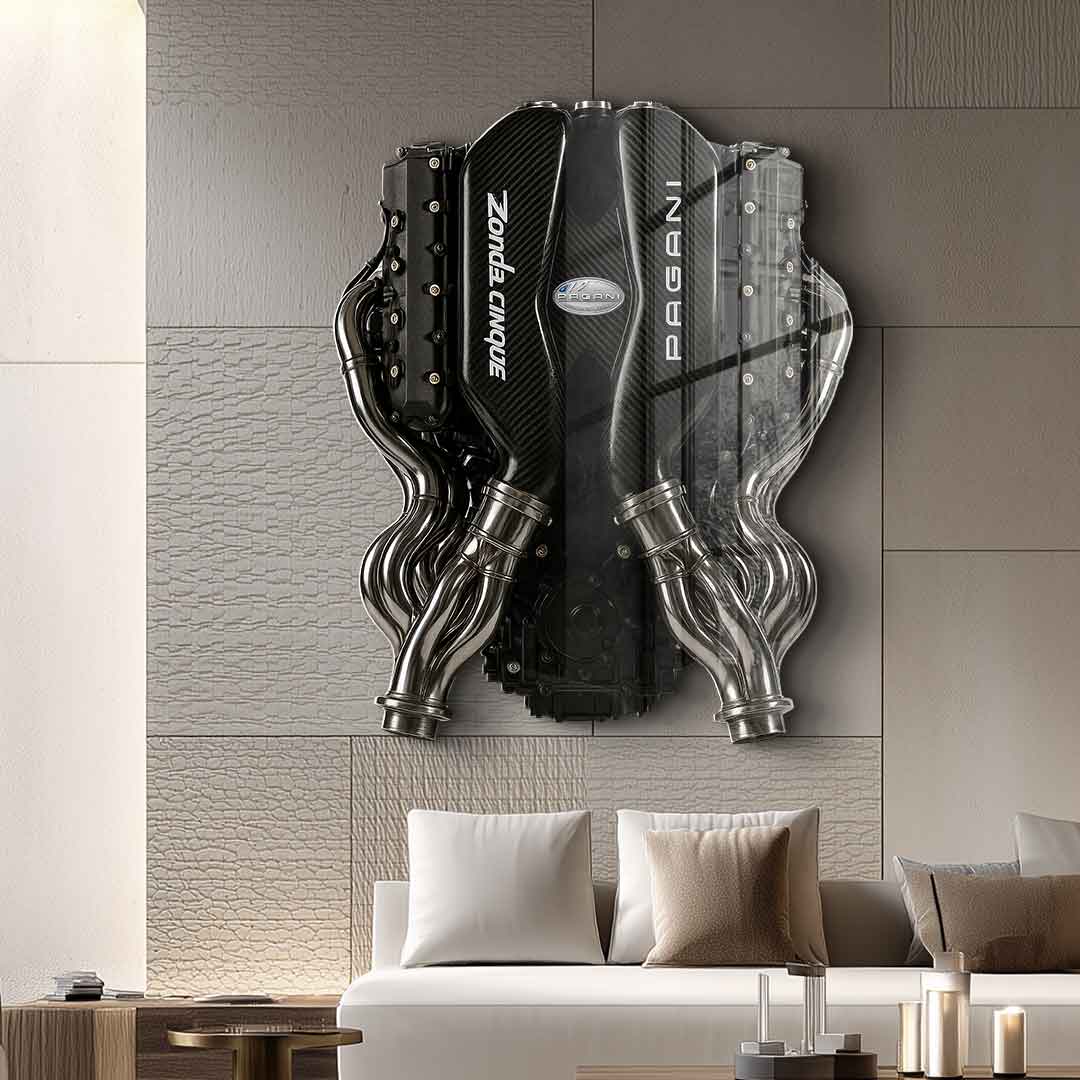 Wandskulptur Pagani Engine - Acrylglas