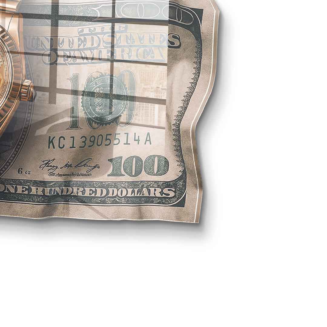 Wandskulptur Time is Money - Acrylglas