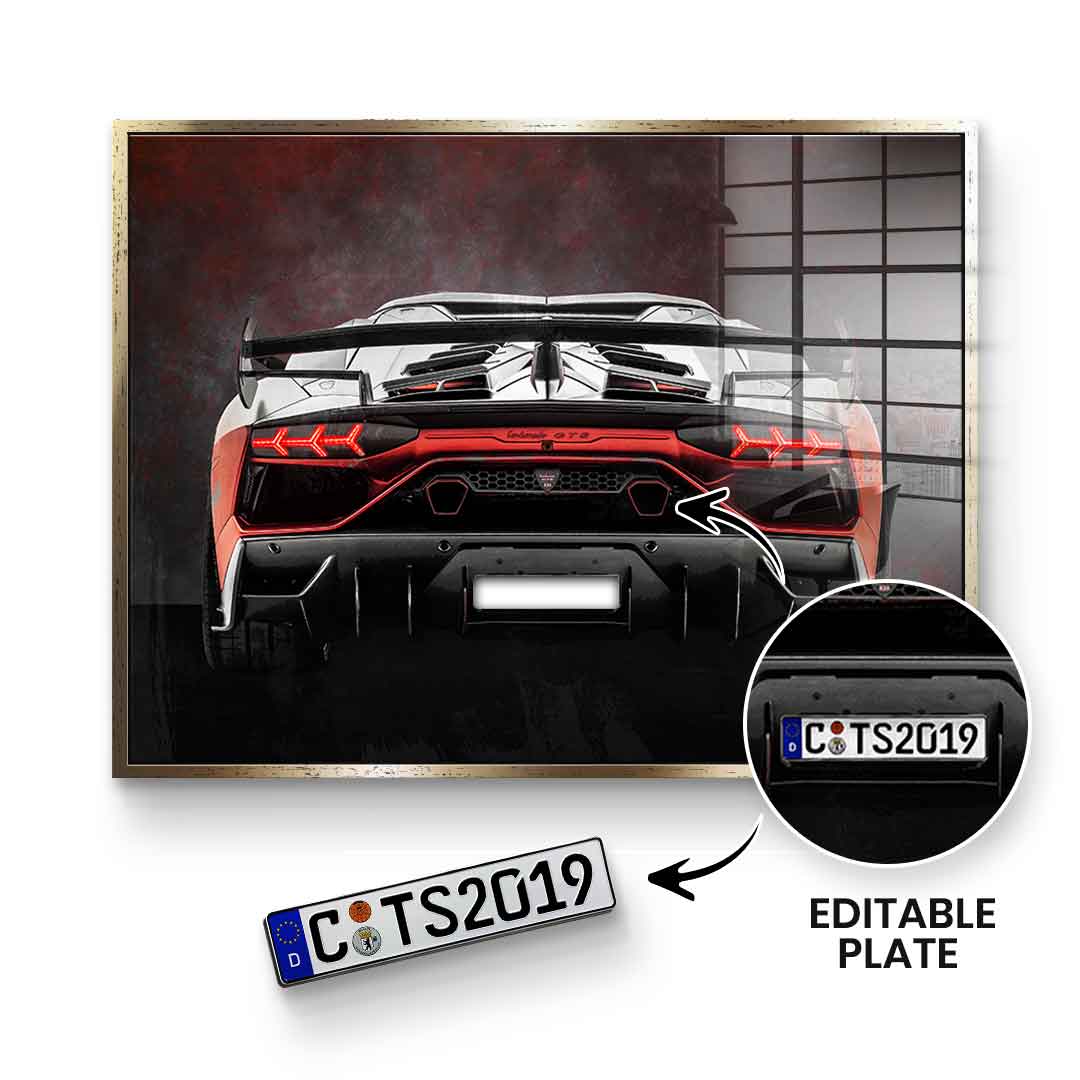Lambo Backside - Acrylic glass - customizable