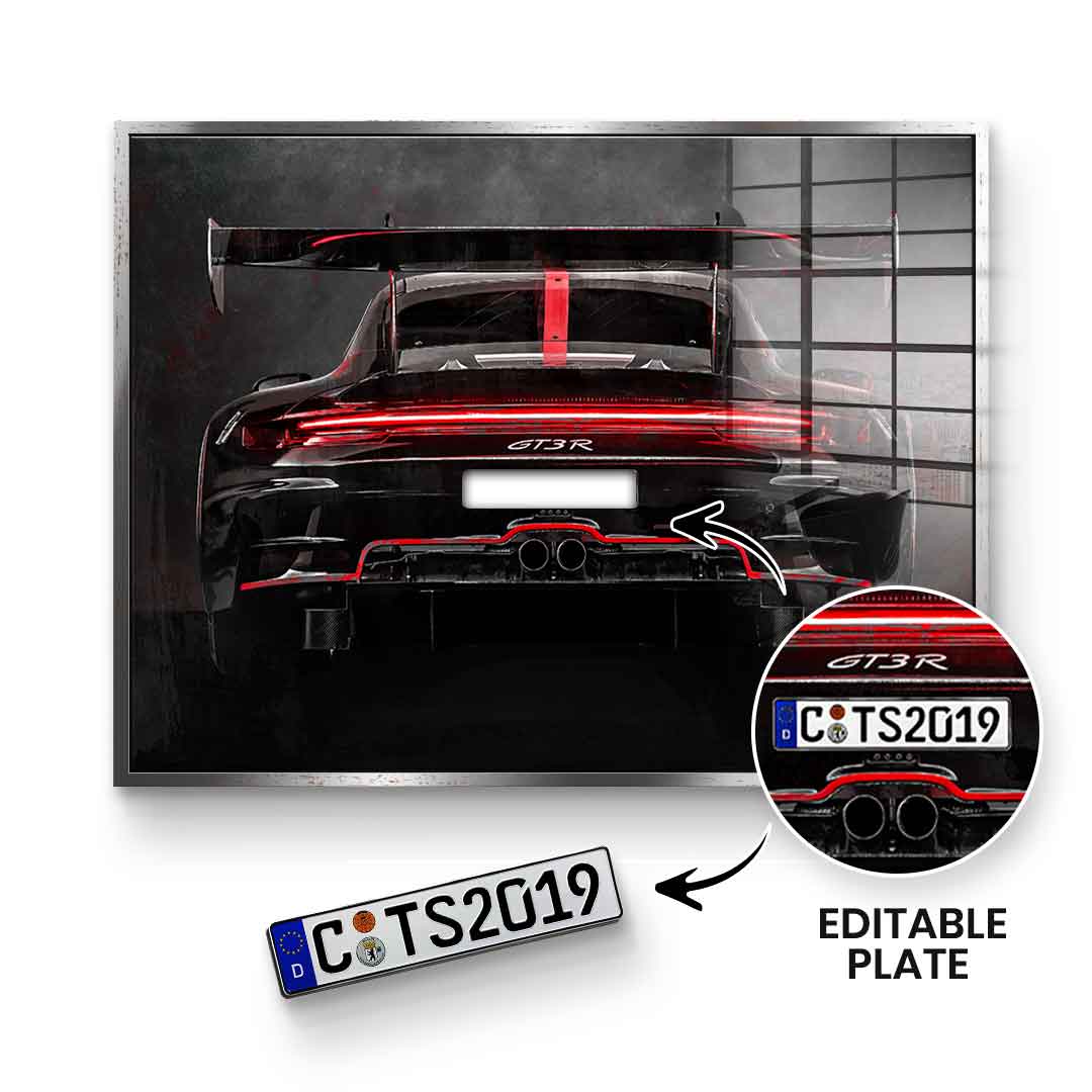 Porsche Backside - Acrylic Glass - Customizable