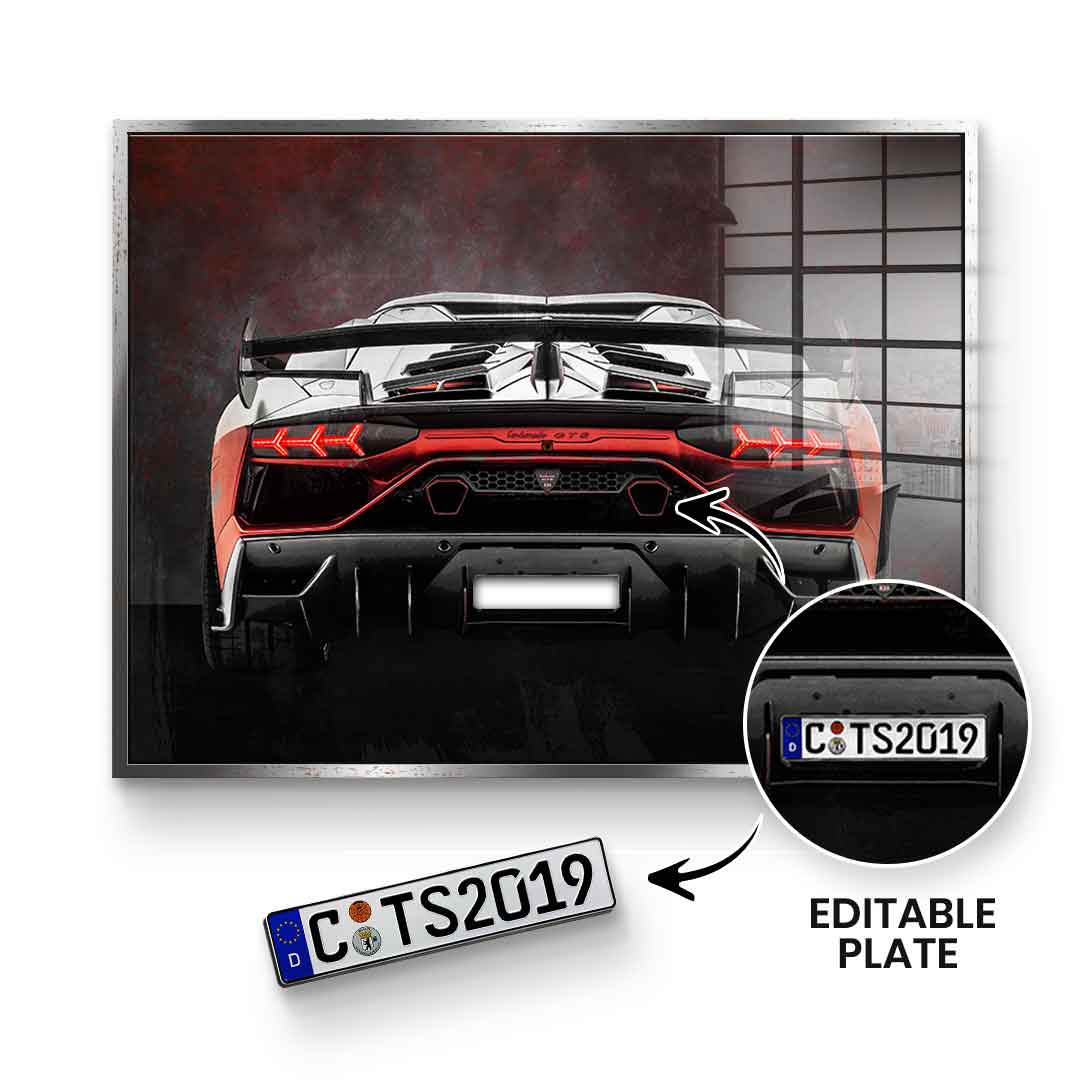 Lambo Backside - Acrylic glass - customizable
