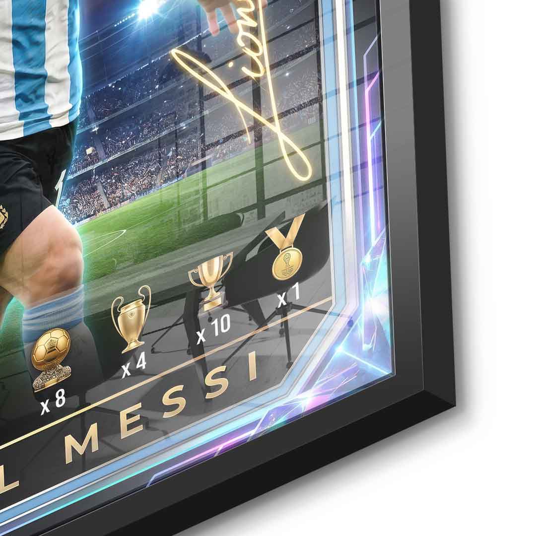 Messi Trade Card Acrylglasbild ohne Rahmen
