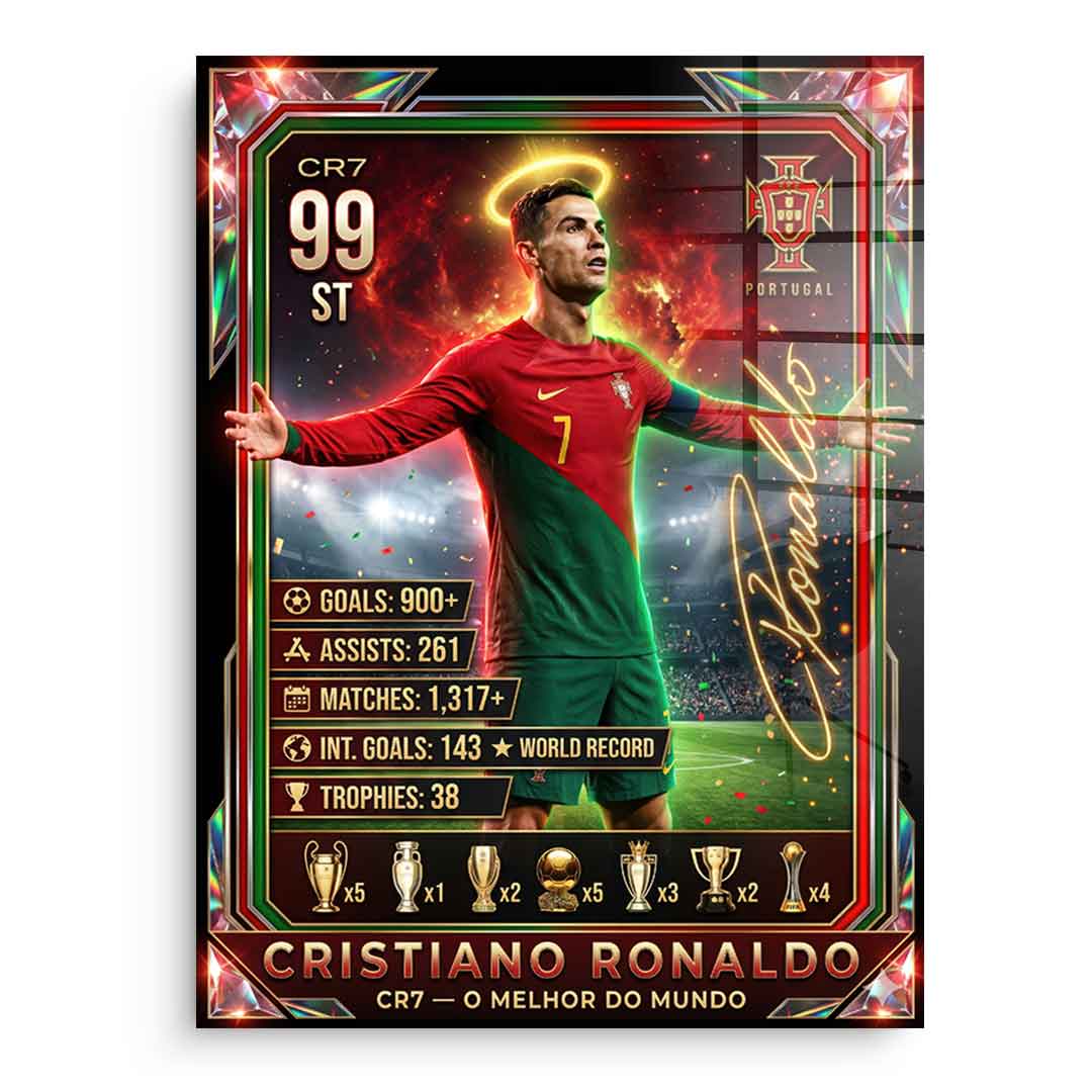 Ronaldo Trade Card Acrylglasbild ohne Rahmen