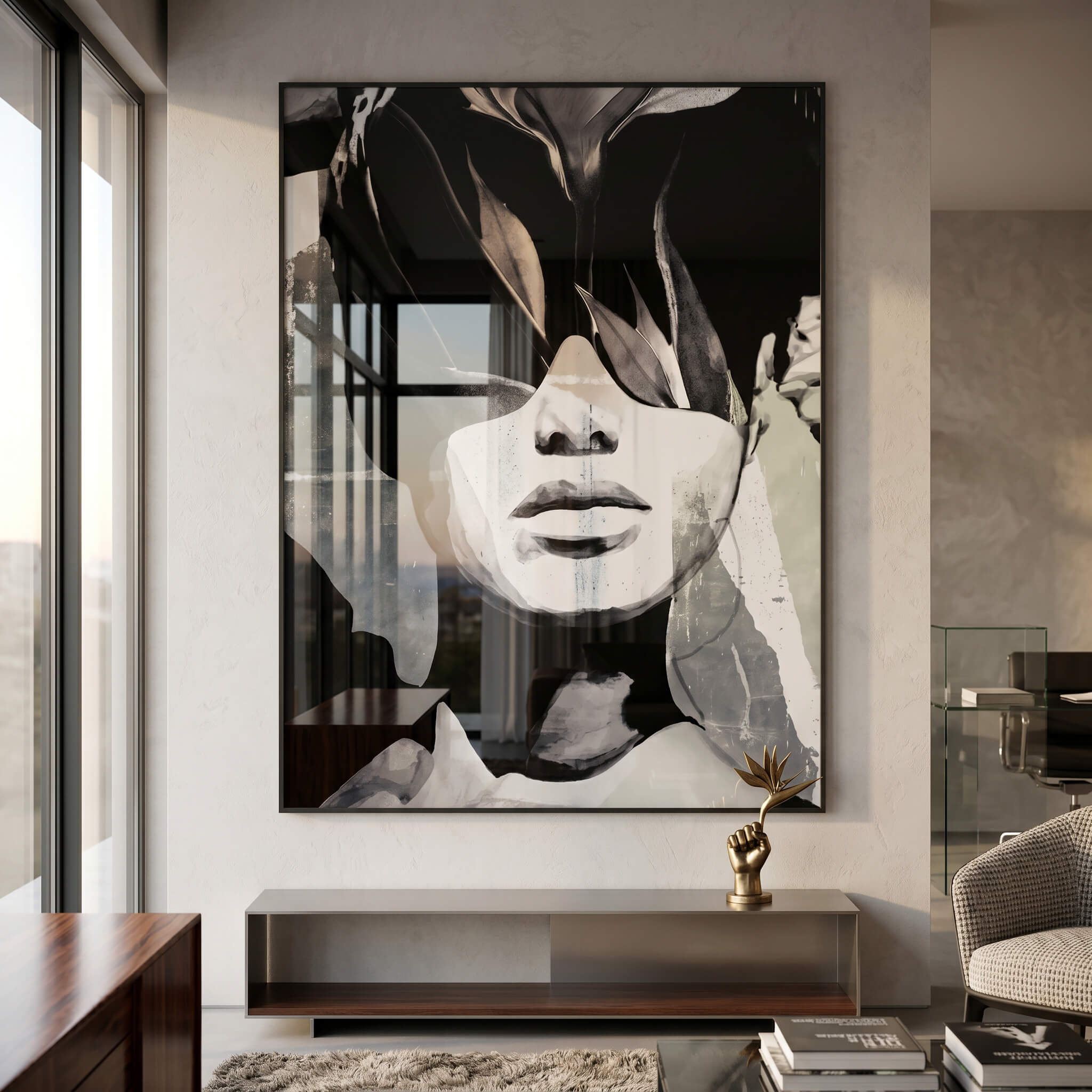 DOTCOMCANVAS® Abstract intergration Acrylglasbild – im Raum