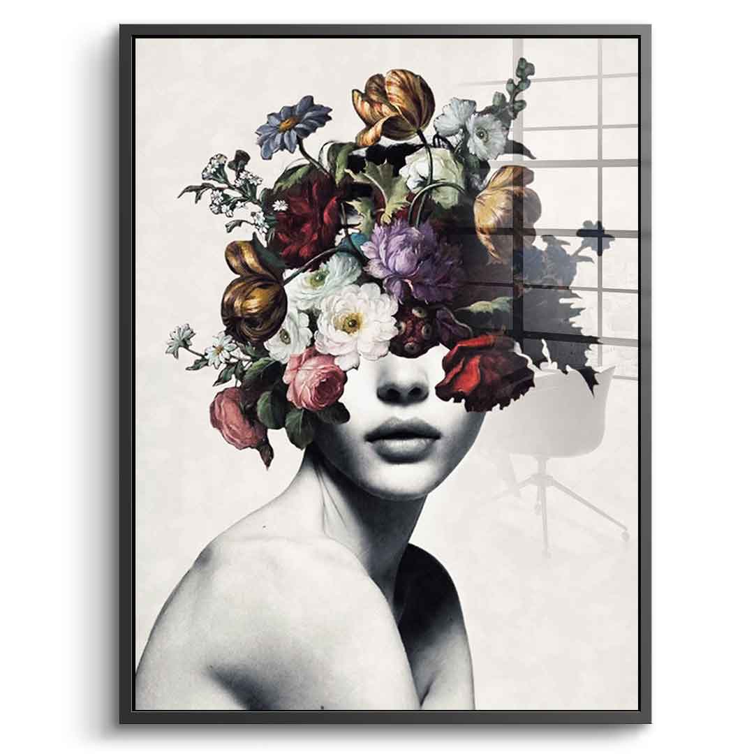 DOTCOMCANVAS® Elegance 101 Acrylglasbild – Vorderansicht silberner Rahmen