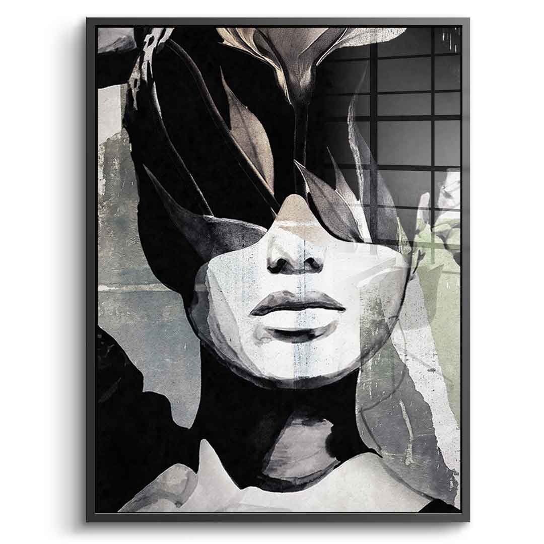 DOTCOMCANVAS® Abstract intergration Acrylglasbild – Vorderansicht silberner Rahmen