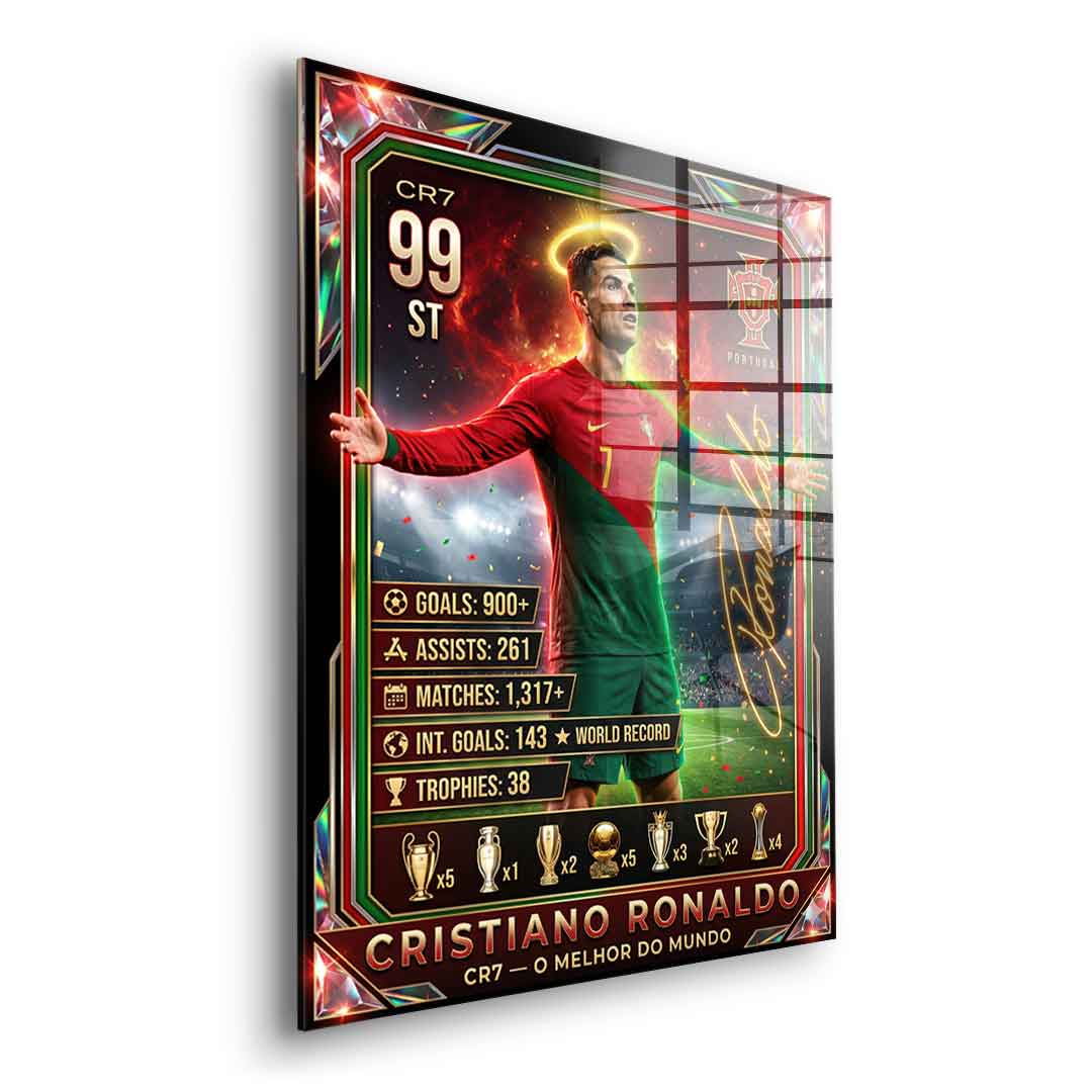 Ronaldo Trade Card Acrylglasbild Seitenansicht
