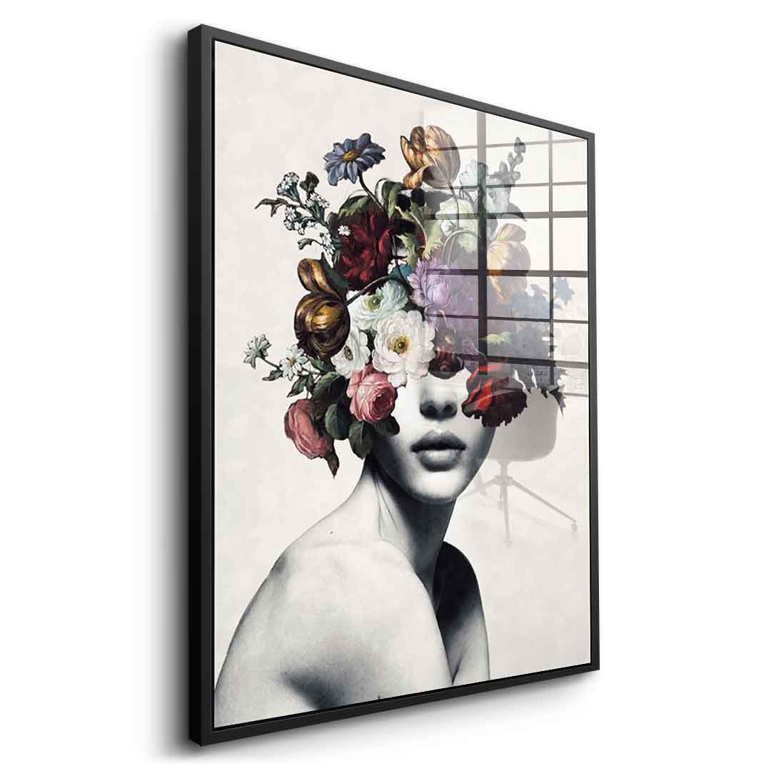 DOTCOMCANVAS® Elegance 101 Acrylglasbild – Seitenansicht schwarzer Rahmen
