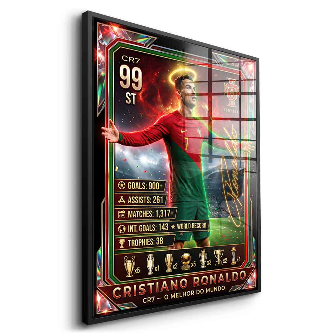 Ronaldo Trade Card Acrylglasbild Seitenansicht