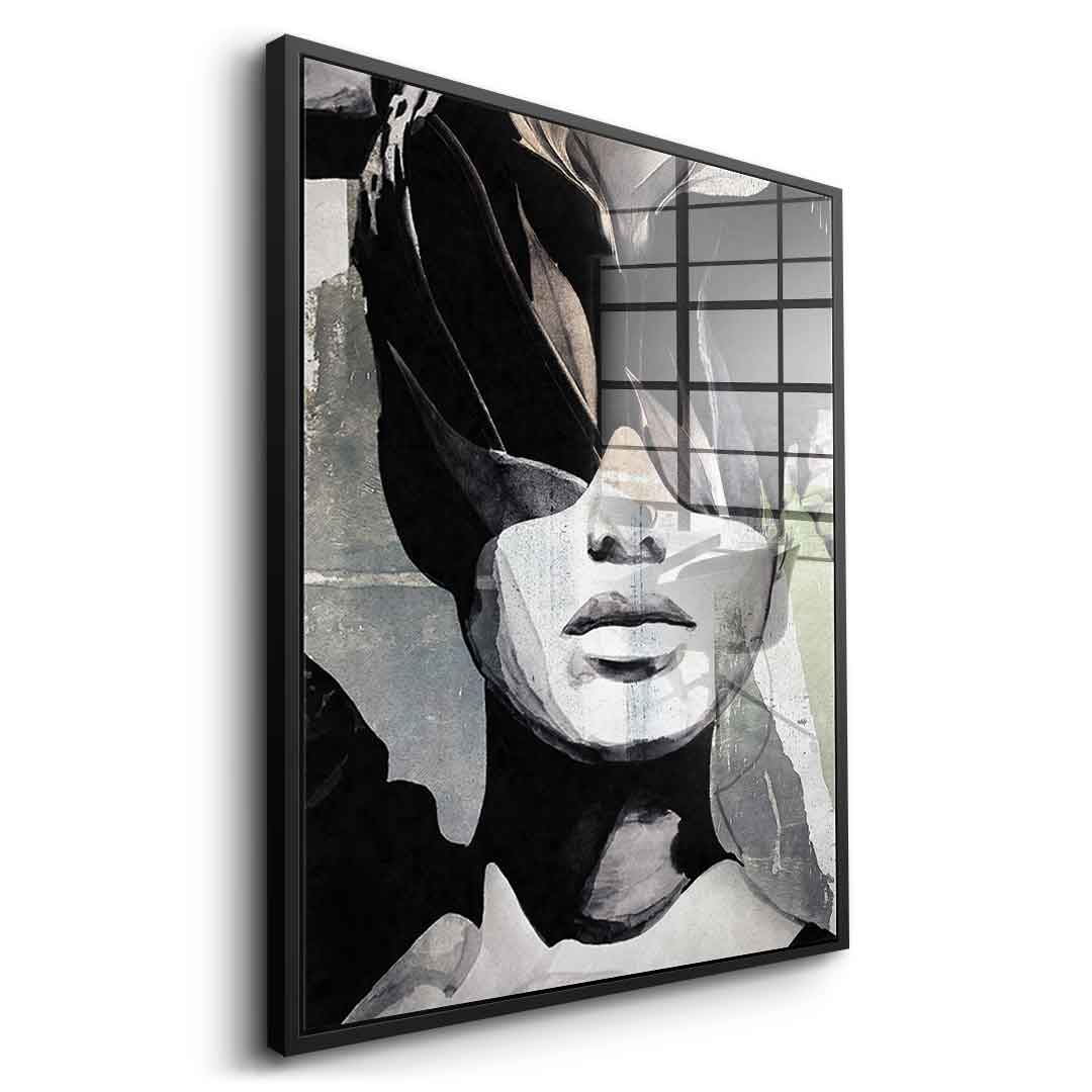 DOTCOMCANVAS® Abstract intergration Acrylglasbild – Seitenansicht schwarzer Rahmen