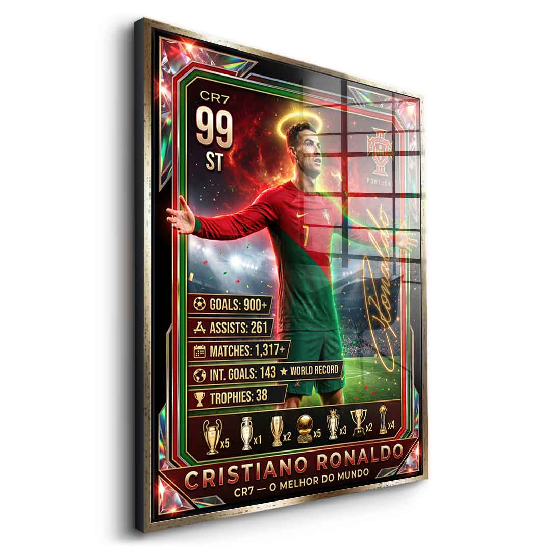 Ronaldo Trade Card Acrylglasbild Seitenansicht