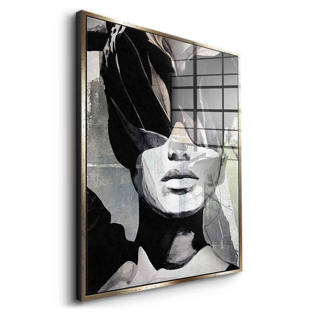 DOTCOMCANVAS® Abstract intergration Acrylglasbild – Seitenansicht silberner Rahmen