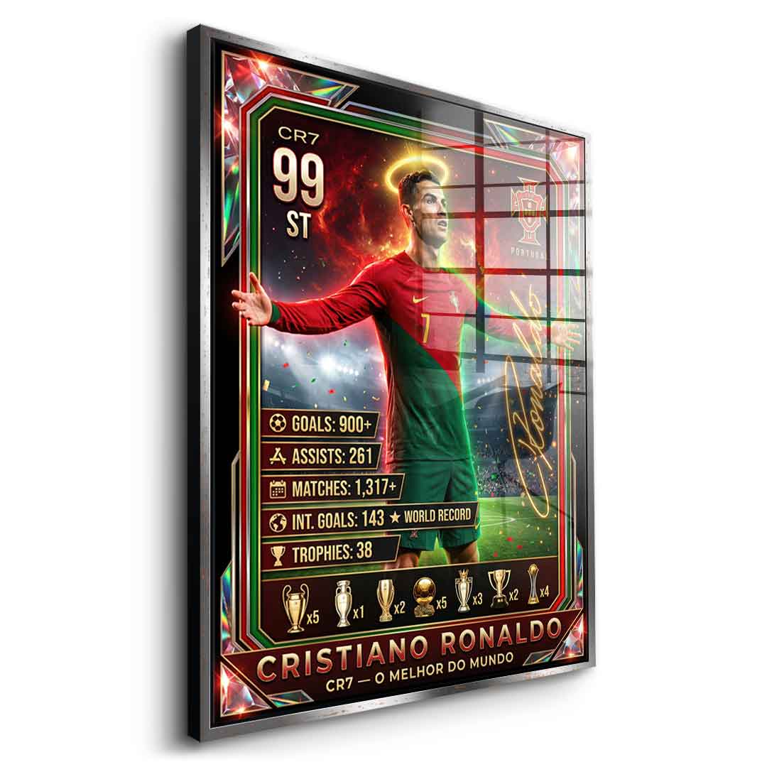 Ronaldo Trade Card Acrylglasbild Seitenansicht