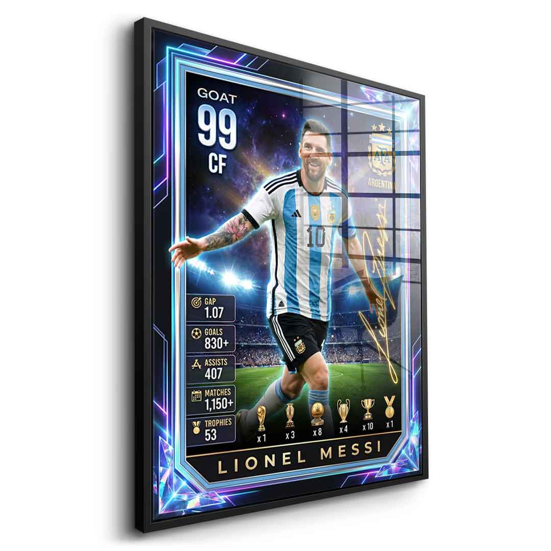 Messi Trade Card Acrylglasbild Detailansicht