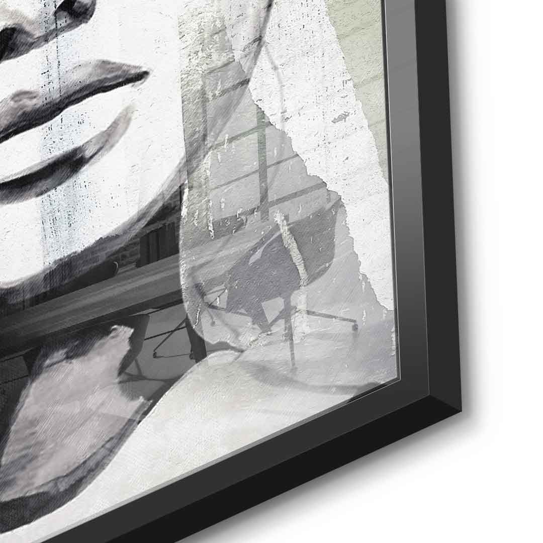 DOTCOMCANVAS® Abstract intergration Acrylglasbild – Detailansicht schwarzer Rahmen