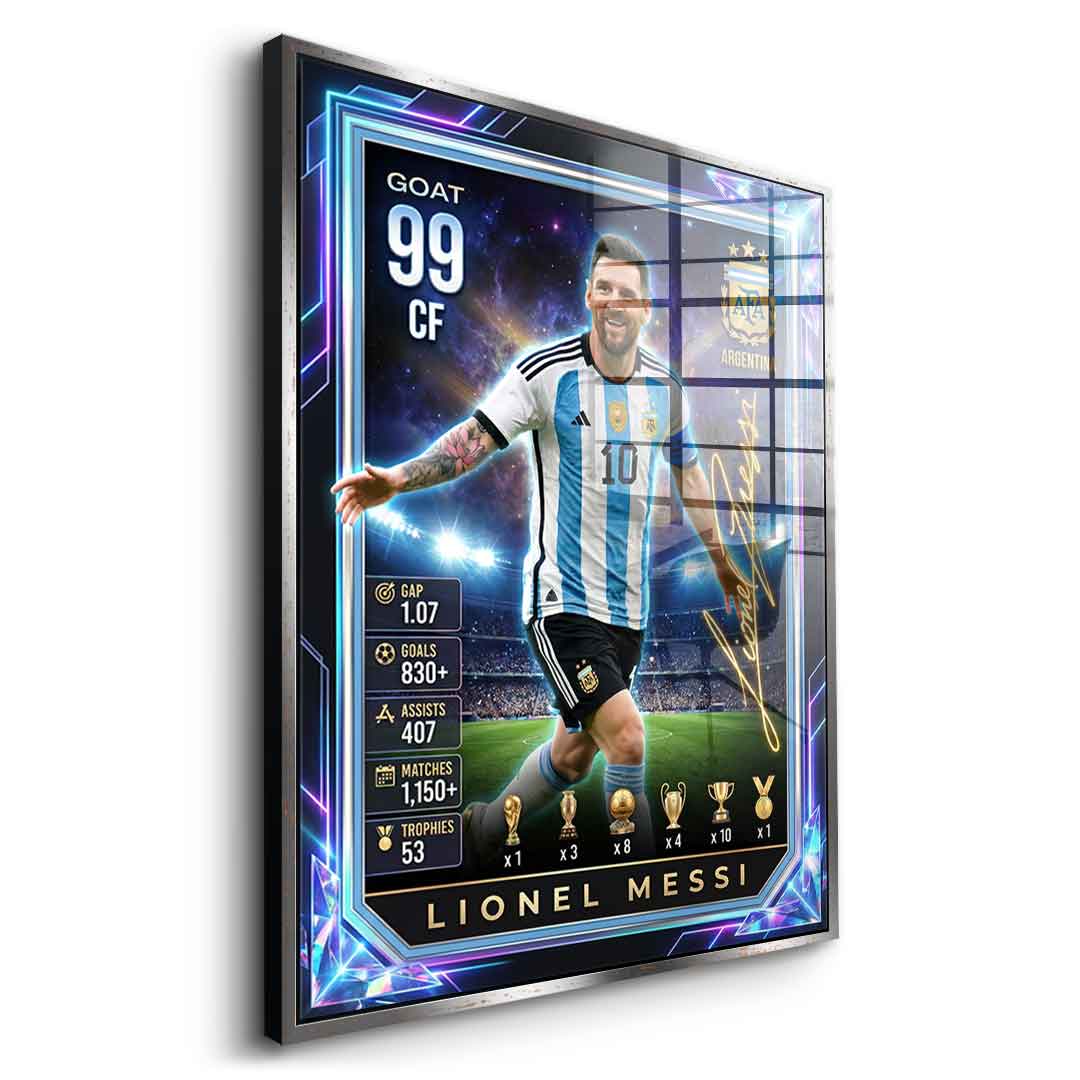 Messi Trade Card Acrylglasbild Detailansicht