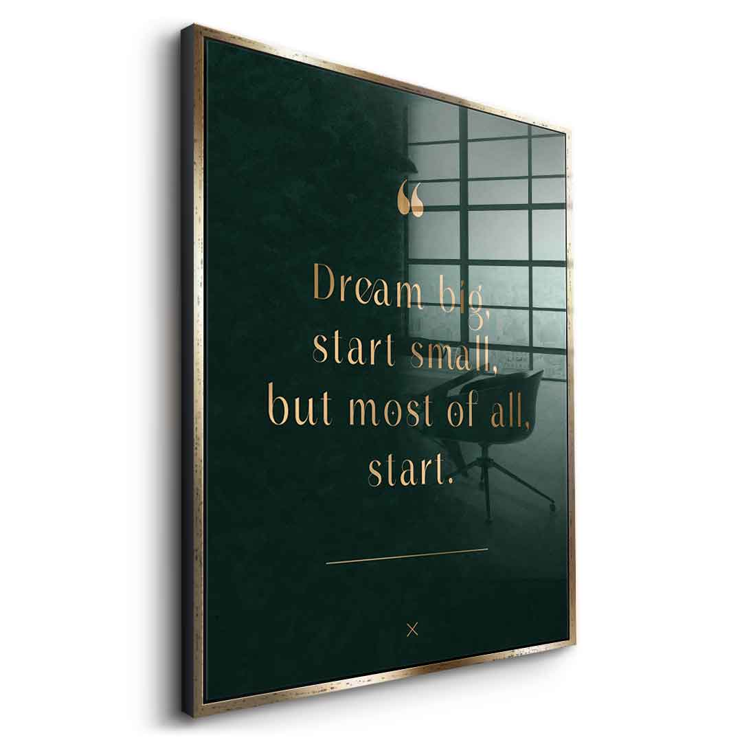 DOTCOMCANVAS Dream Big Acrylglasbild mit silbernem Rahmen Seitenansicht