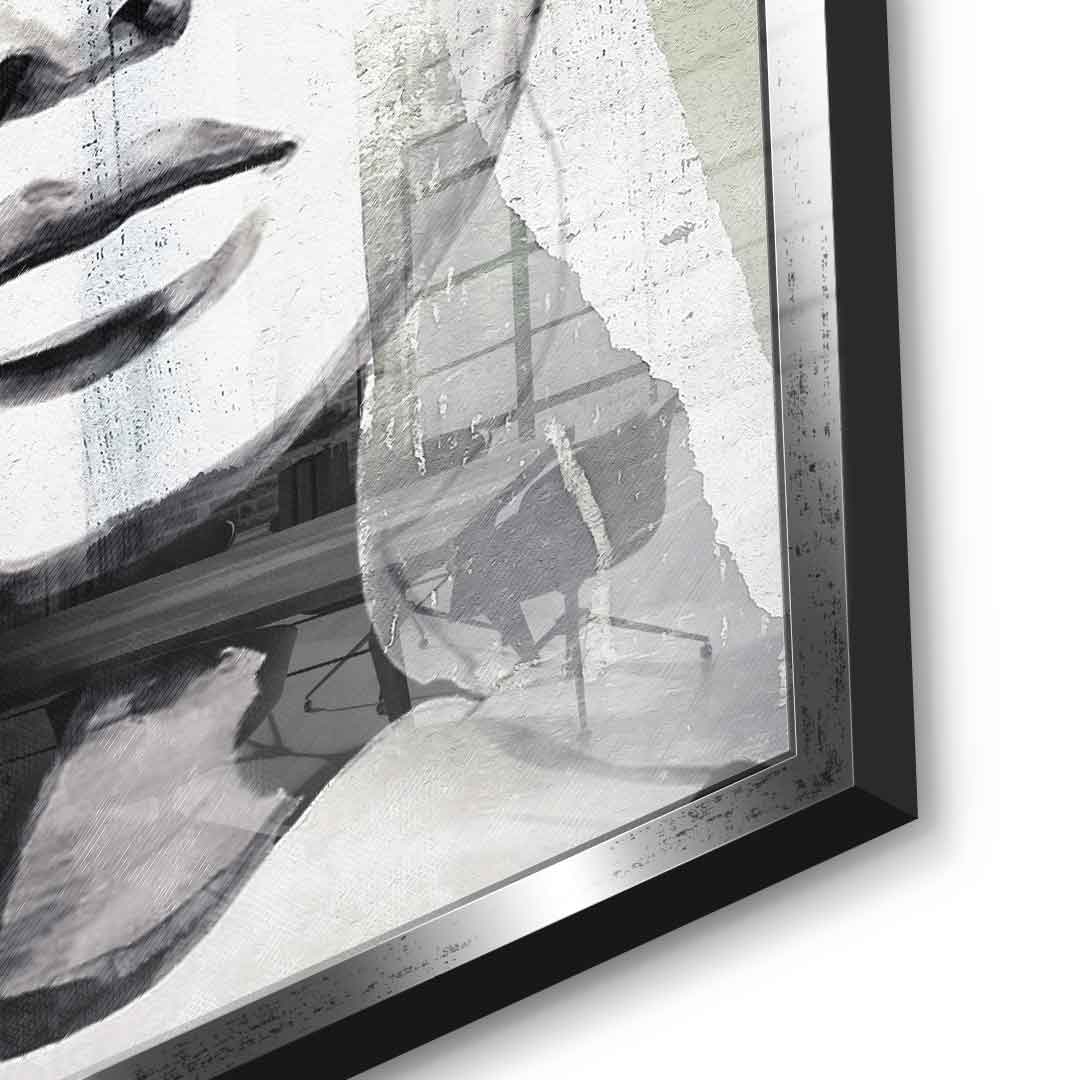 DOTCOMCANVAS® Abstract intergration Acrylglasbild – Detailansicht silberner Rahmen