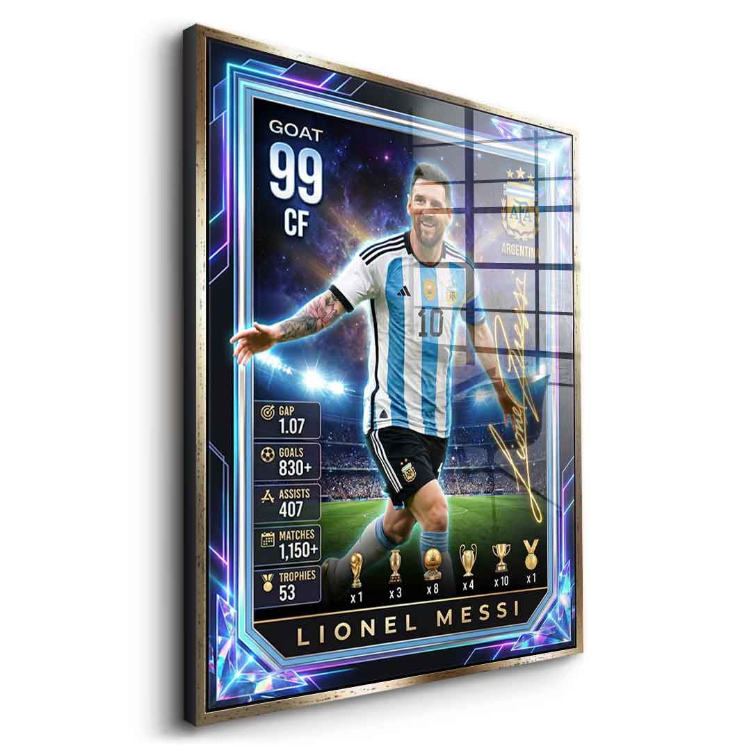 Messi Trade Card Acrylglasbild Detailansicht